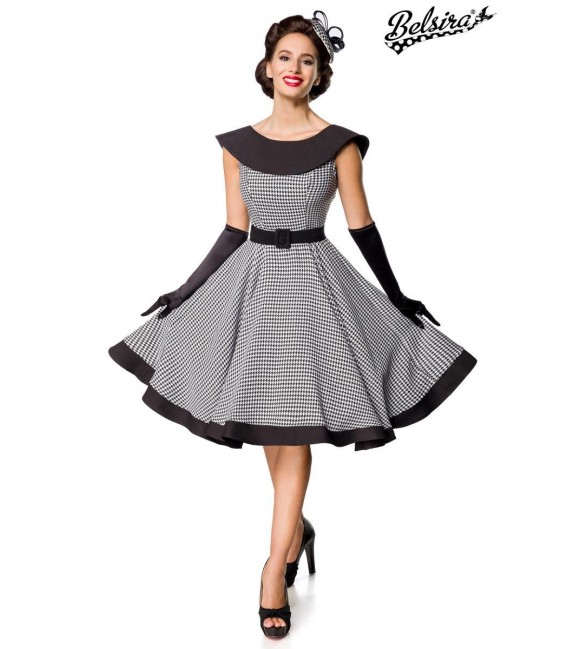 Premium Vintage Swing-Kleid schwarz/weiß - AT50181 - Bild 1