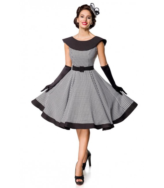 Premium Vintage Swing-Kleid schwarz/weiß - AT50181 - Bild 2