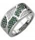Damen Ring 925 Sterling Silber 85 Zirkonia grün und weiß Silberring - Bild 1