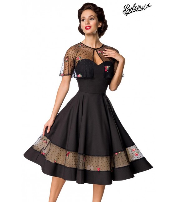 Vintage-Kleid mit Cape schwarz - AT50203 - Bild 1