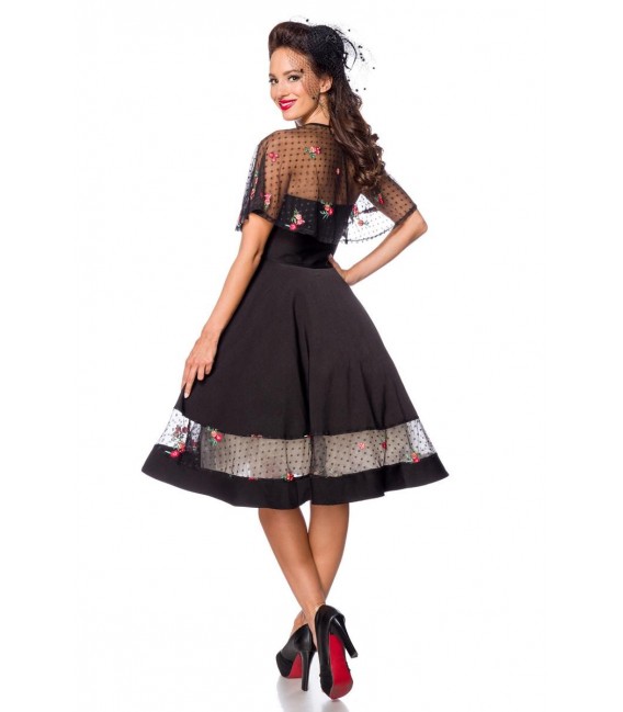 Vintage-Kleid mit Cape schwarz - AT50203 - Bild 3