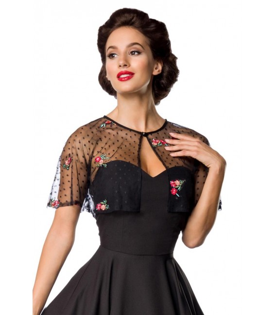 Vintage-Kleid mit Cape schwarz - AT50203 - Bild 4