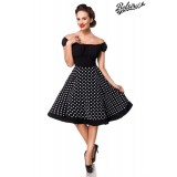 schulterfreies Swing-Kleid schwarz/weiß - AT50300 - Bild 1